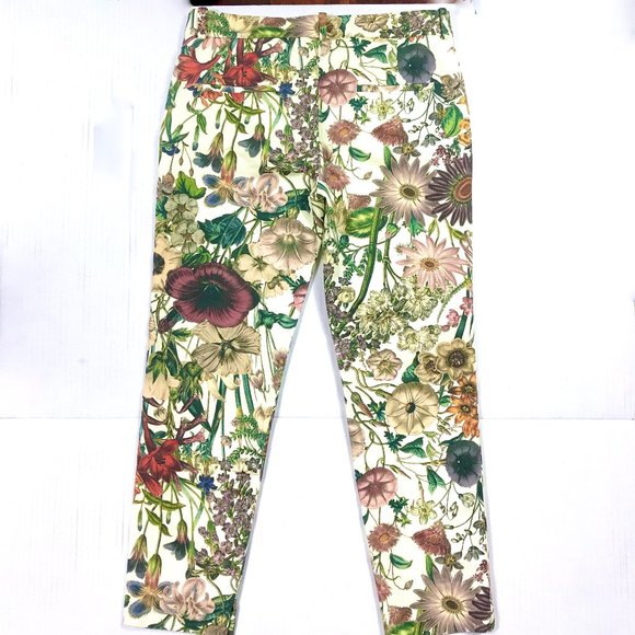 Zara Basics Floral Print Skinny Cropped jeans - Picture 10 of 10